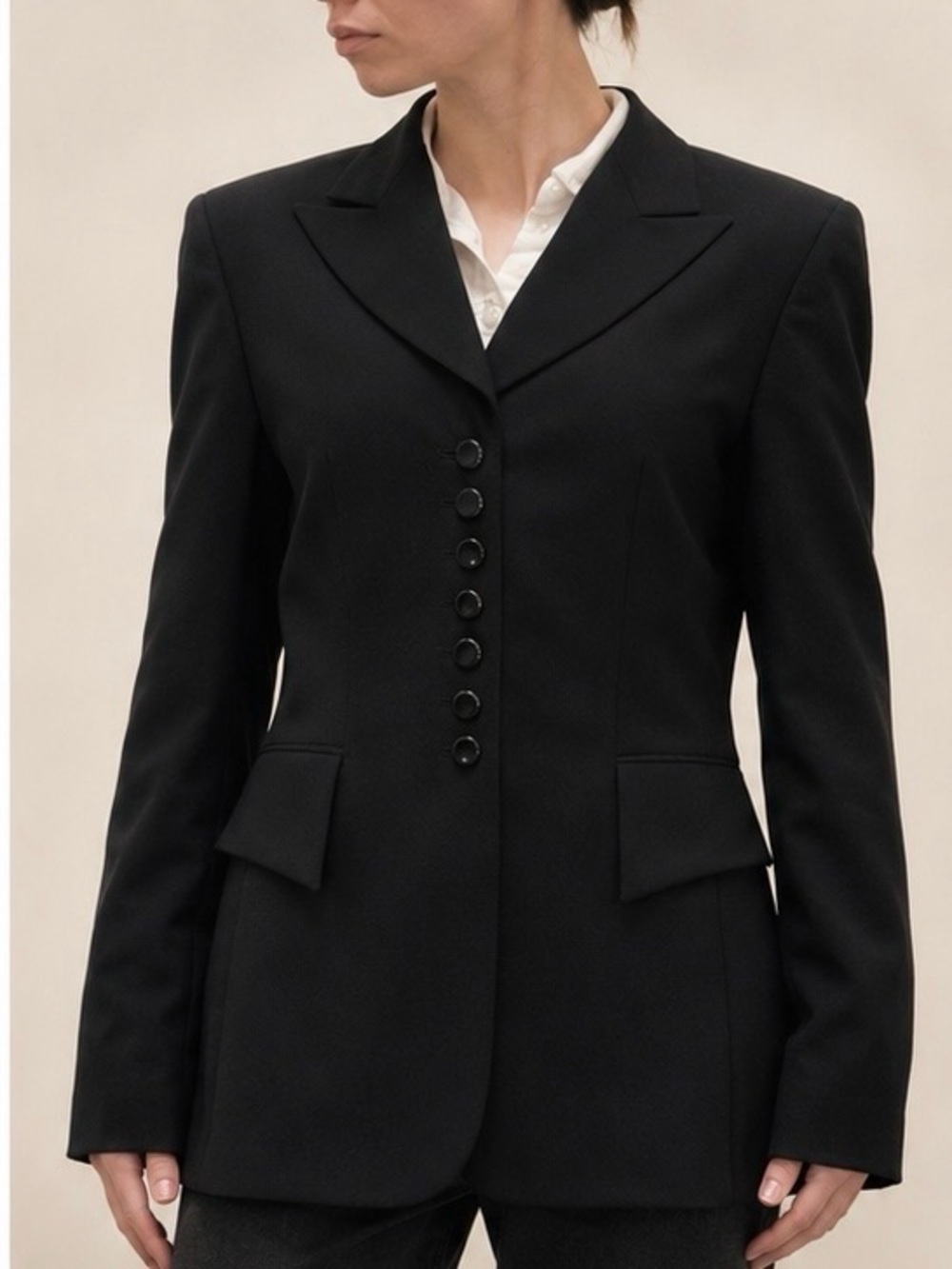 Vintage ESCADA Wool Mohair Black Blazer Jacket Size 38